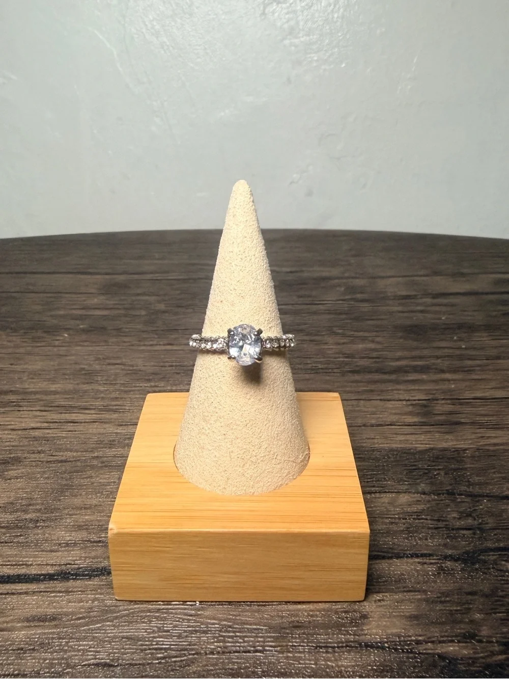 Silver Solitaire Cubic Zirconia Ring - Clear